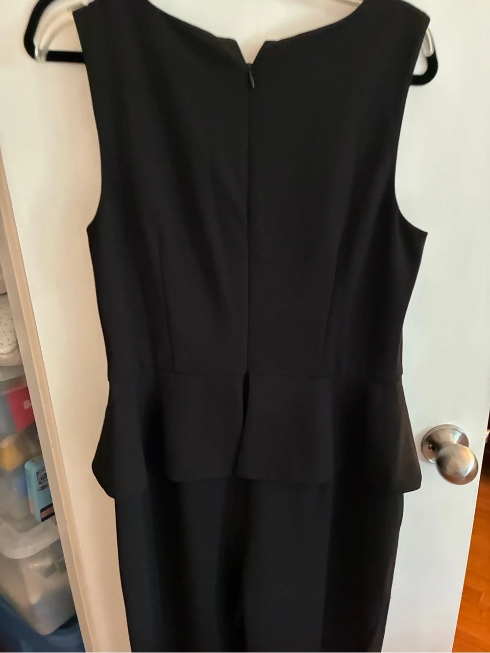 Maggy London Black Sleeveless Peplum Jumpsuit - size 10